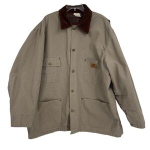 Vintage 90s Duxbak Canvas Chore Barn Jacket Coat Size XXL Tan Hunting Lined